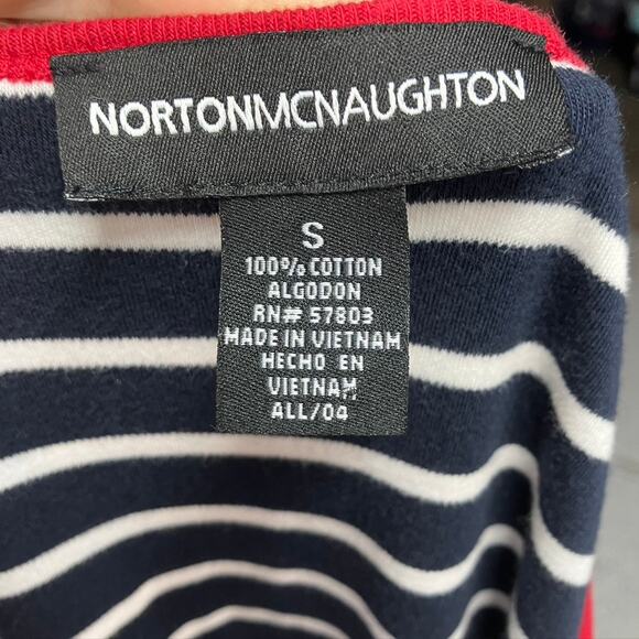 Norton‎ McNaughton Striped Sleeveless Maxi Dress Women Small Nautical Navy red - Picture 13 of 15